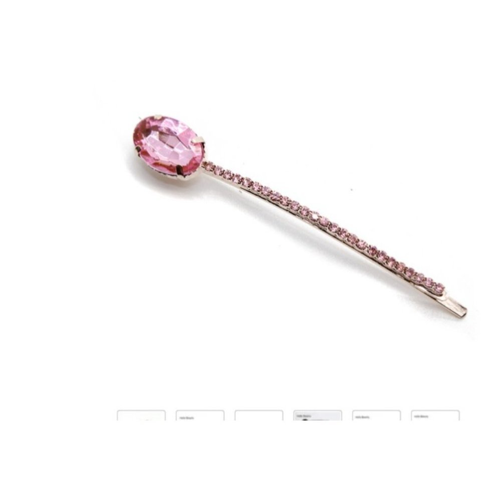 Pink Crystal Hair Clip -- Set of 2